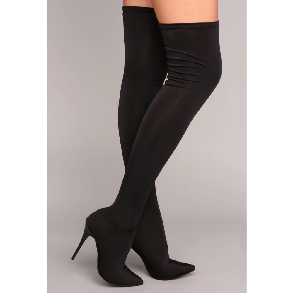 Fashion Nova thigh high sock heels